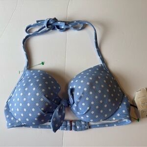 Shade & Shore Blue Polka Dot Bikini Top 34C